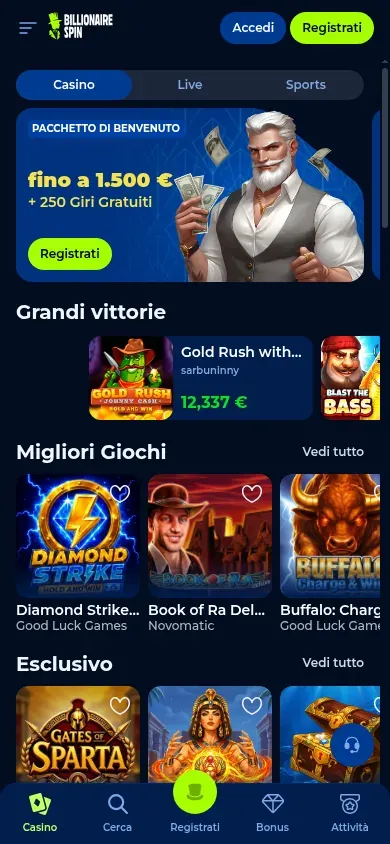 Anteprima mobile di Billionairespin