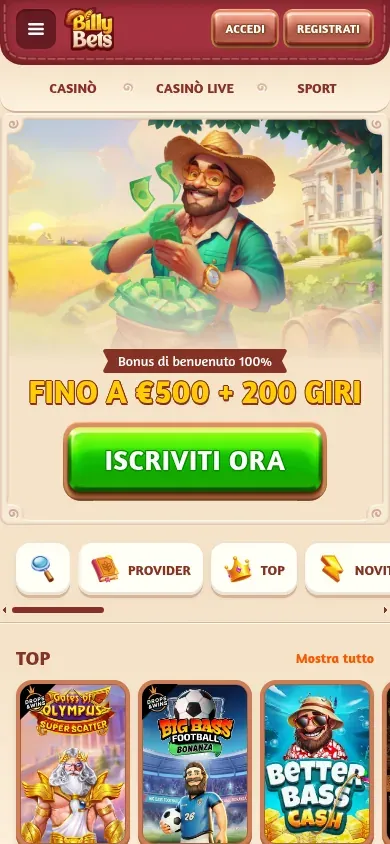 Anteprima mobile di BillyBets