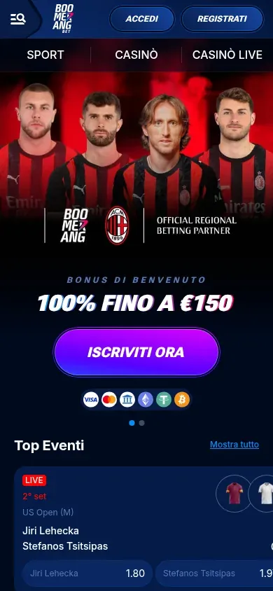 Anteprima mobile di Boomerang.Bet