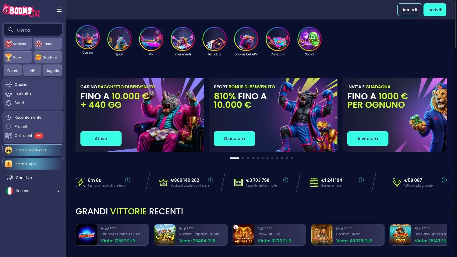 Anteprima di Booms.bet