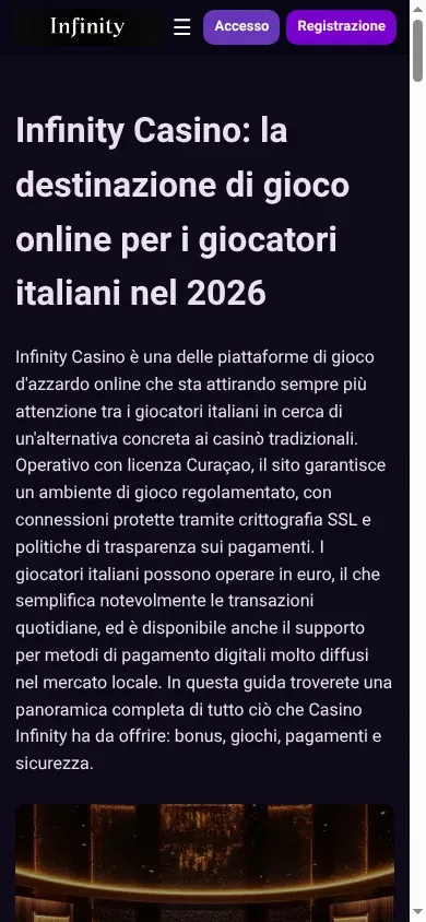 Anteprima mobile di CasinoInfinity