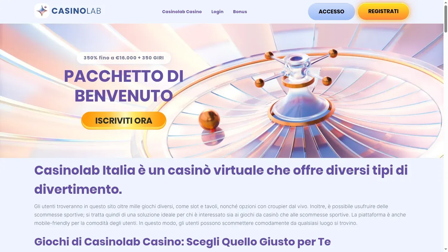 Anteprima di Casino Lab
