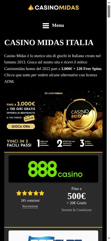 Anteprima mobile di Casino Midas