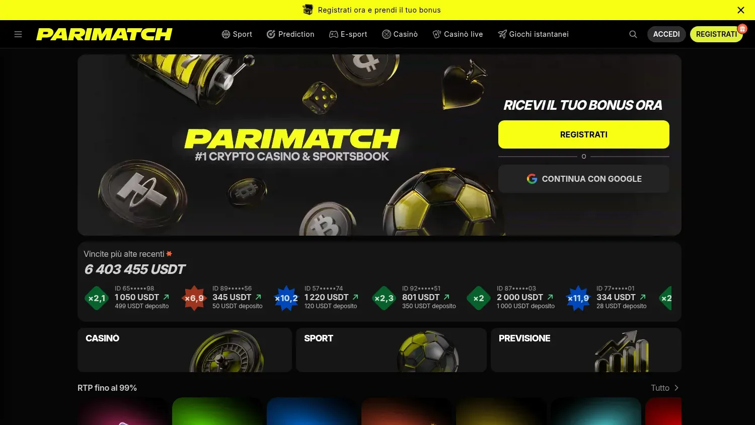 Anteprima di Parimatch