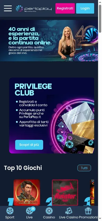 Anteprima mobile di Perlaplay