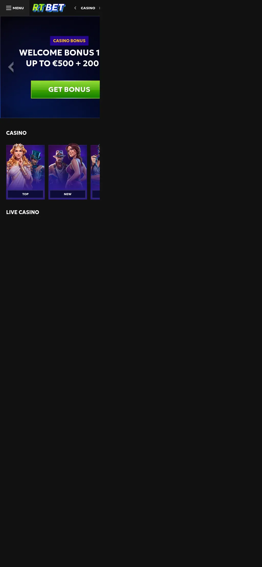 Anteprima mobile di RTbet